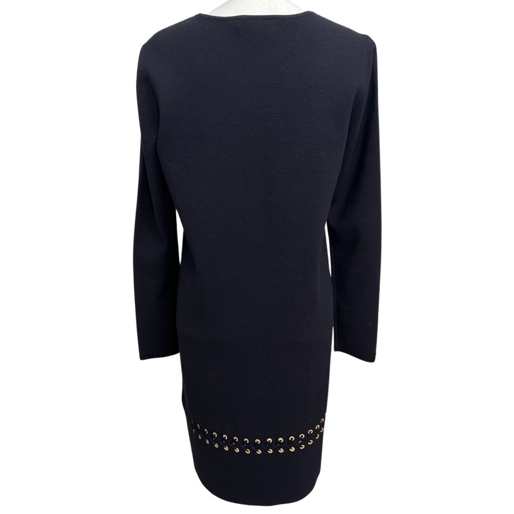Tory Burch Black Harley Sweater Dress Merino Wool Size Medium Retail 498.00 - Picture 4 of 8